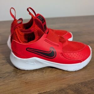 Nike Kids Red Slip-On Sneakers with Black Swoosh